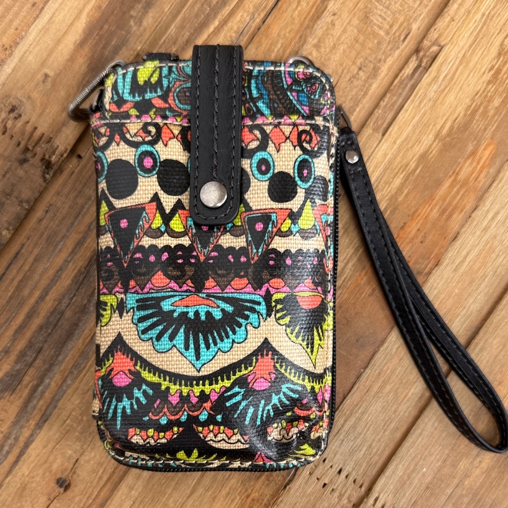Sakroots Vibrant Tribal Floral Wristlet